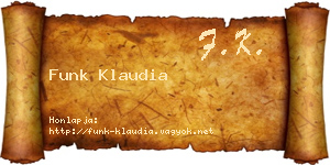 Funk Klaudia névjegykártya