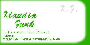 klaudia funk business card